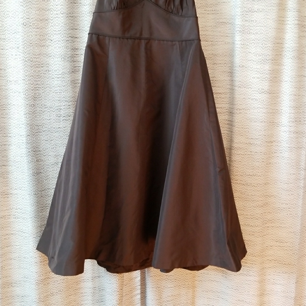 5/$25 J Crew Silk Halter Dress Brown Size 6 PETITE - Picture 3 of 6